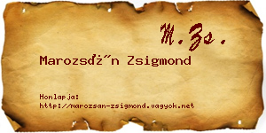 Marozsán Zsigmond névjegykártya